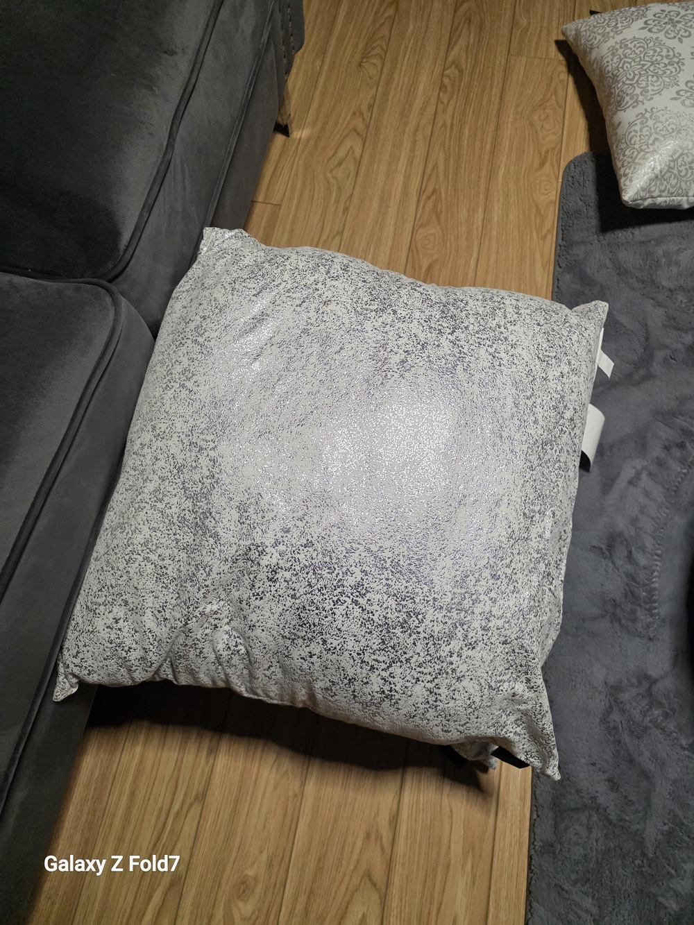 Decorative Metallic Silver Speckled Throw Pillow - Home Accents
